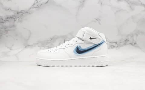 耐克Nike Air Force 1 MID' 07纯原版本海外发售款中帮观影重叠配色内置全掌气垫原档案数据开发 货号：596728-308