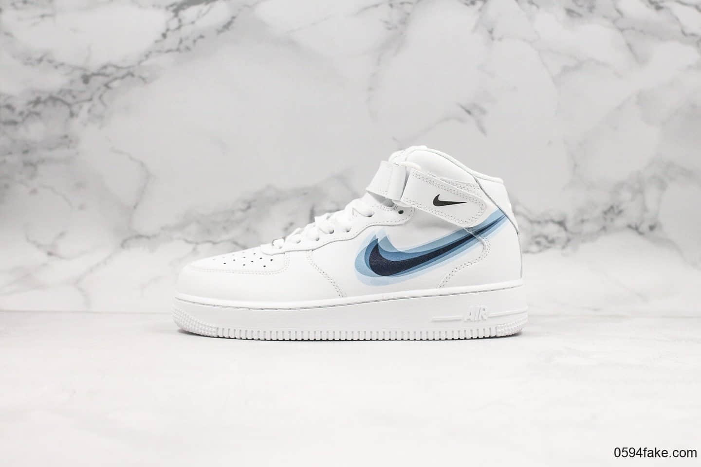 耐克Nike Air Force 1 MID' 07纯原版本海外发售款中帮观影重叠配色内置全掌气垫原档案数据开发 货号：596728-308