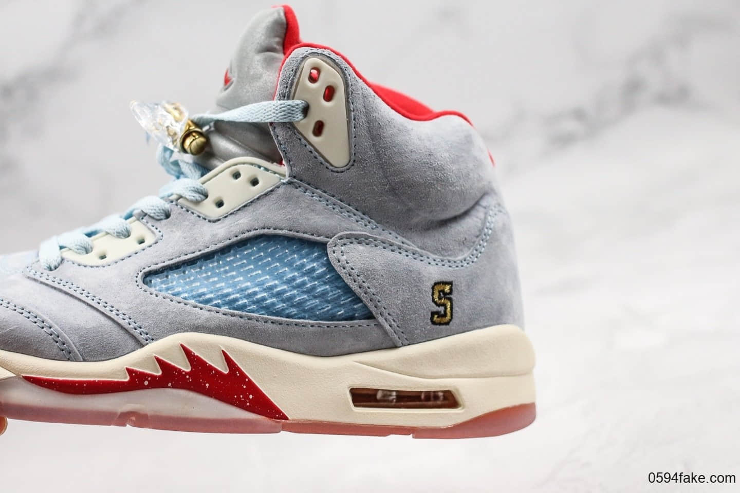 乔丹Air Jordan 5 Trophy Room x Ice Blue纯原版本联名款AJ5乔丹之子亲友家族联名鞋面采用进口牛巴革打造原档案数据开发区别市面低版本 货号：CI1899-400
