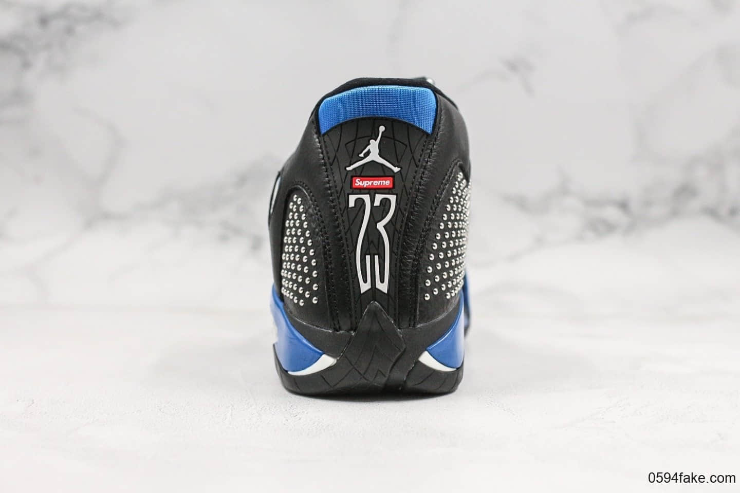 乔丹Air Jordan 14 x Supreme纯原版本联名款AJ14皇家蓝配色法拉利车标型原档案数据开发打造 货号：BV7630-004