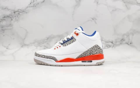 乔丹Air Jordan 3 Knicks纯原版本aj3尼克斯配色经典水泥灰爆裂纹内置透明可视气垫原档案数据开发 货号：136064-148