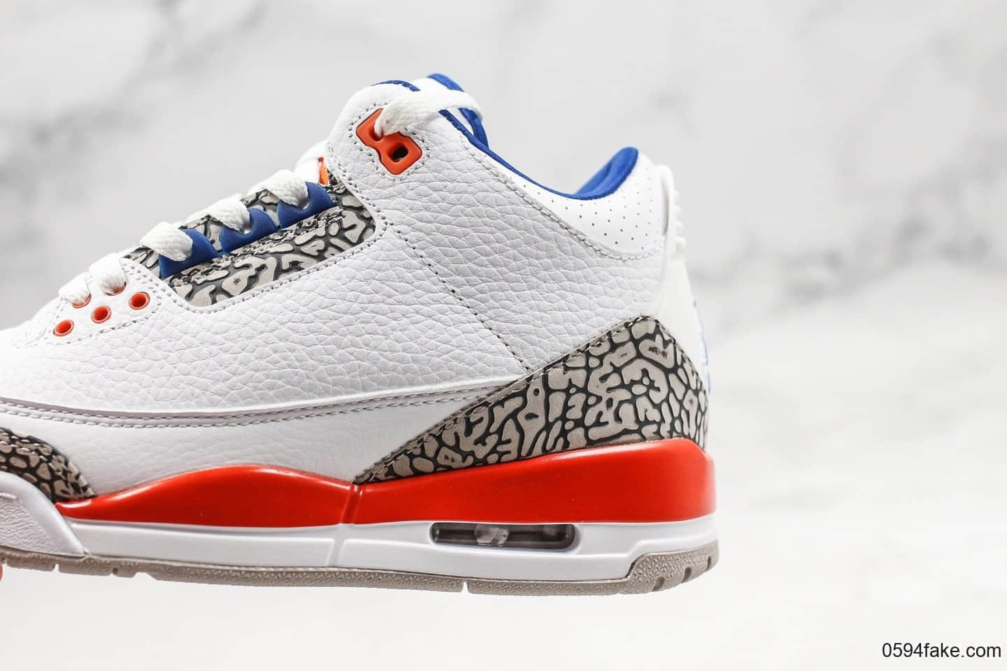 乔丹Air Jordan 3 Knicks纯原版本aj3尼克斯配色经典水泥灰爆裂纹内置透明可视气垫原档案数据开发 货号：136064-148