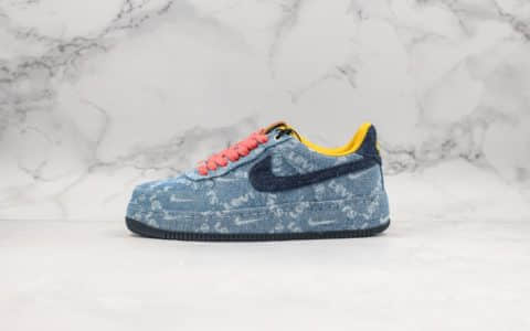 耐克Nike Air Force 1 Low x Levi's纯原版本李维斯联名款低帮空军一号原鞋开模这边工艺特殊印染水洗牛仔布鞋面 货号：CV0670-447