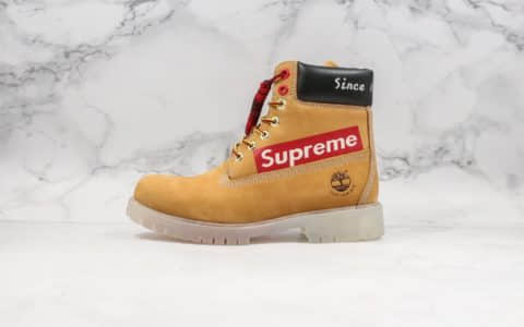 天伯伦Timberland x Supreme纯原版本联名款100周年纪念款全鞋均采用原材质打造原档案数据开发头层防水磨砂牛皮代购品质