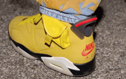 芥末黄鞋身！全新Travis Scott x Air Jordan 6上脚图曝光！