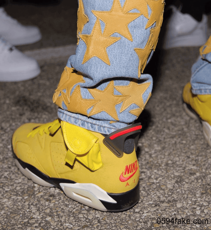 芥末黄鞋身！全新Travis Scott x Air Jordan 6上脚图曝光！