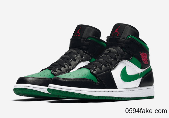 黑绿脚趾？Air Jordan 1 Mid “Pine Green”释出官图！ 货号：554724-067