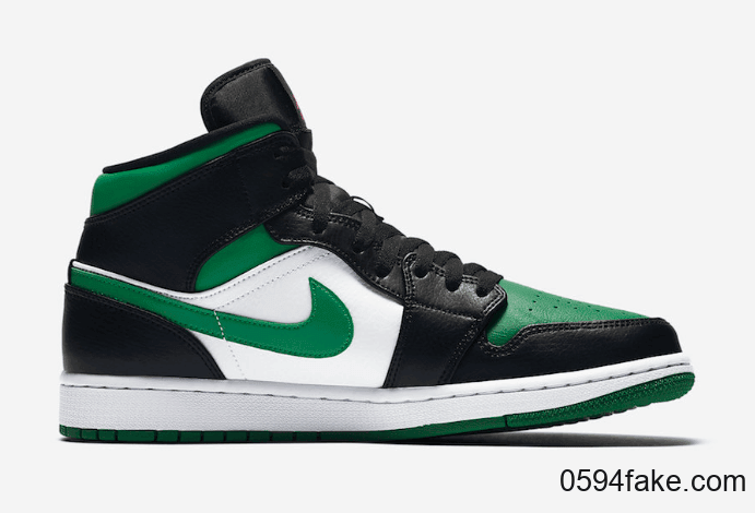 黑绿脚趾？Air Jordan 1 Mid “Pine Green”释出官图！ 货号：554724-067