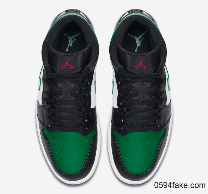 黑绿脚趾？Air Jordan 1 Mid “Pine Green”释出官图！ 货号：554724-067