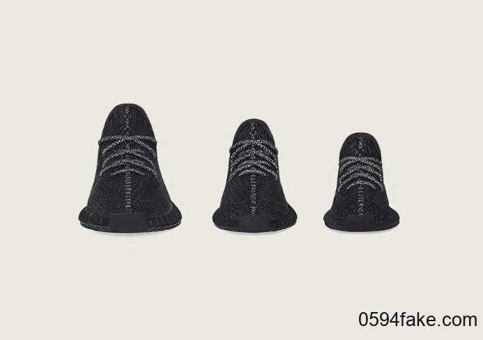 黑天使Yeezy Boost 350 V2 “Black”全家族尺码补货！后天发售！ 货号：FU9006