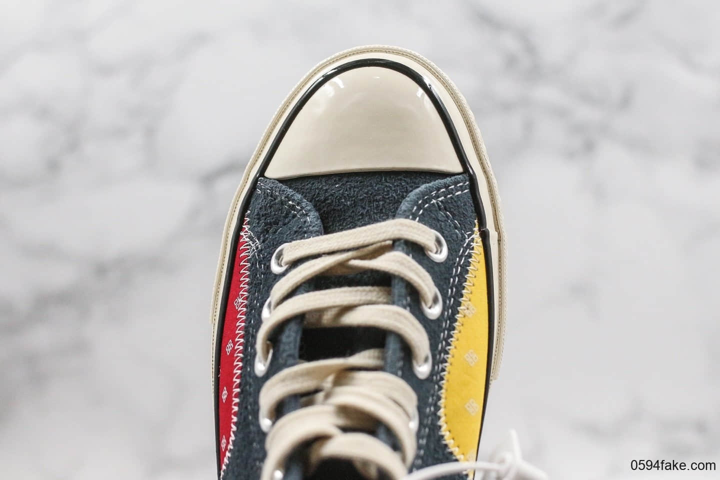 匡威Converse Chuck 70 Mixed Material公司级版本高帮麂皮补丁拼接翻毛帆布鞋原档案数据开发正确硅蓝PU蓝底