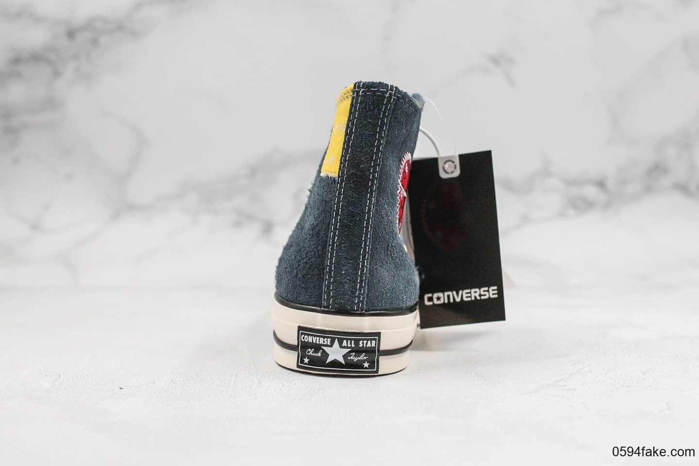 匡威Converse Chuck 70 Mixed Material公司级版本高帮麂皮补丁拼接翻毛帆布鞋原档案数据开发正确硅蓝PU蓝底