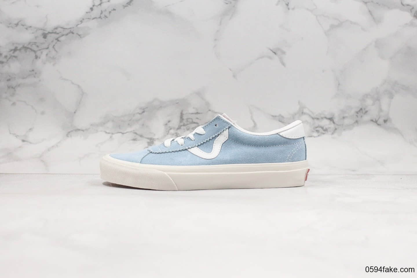 万斯Vans Style 73 DX Anaheim公司级余文乐联名款V字低帮反毛皮浅蓝色原盒原标原厂硫化大底 货号：VN0A4BU6A6O