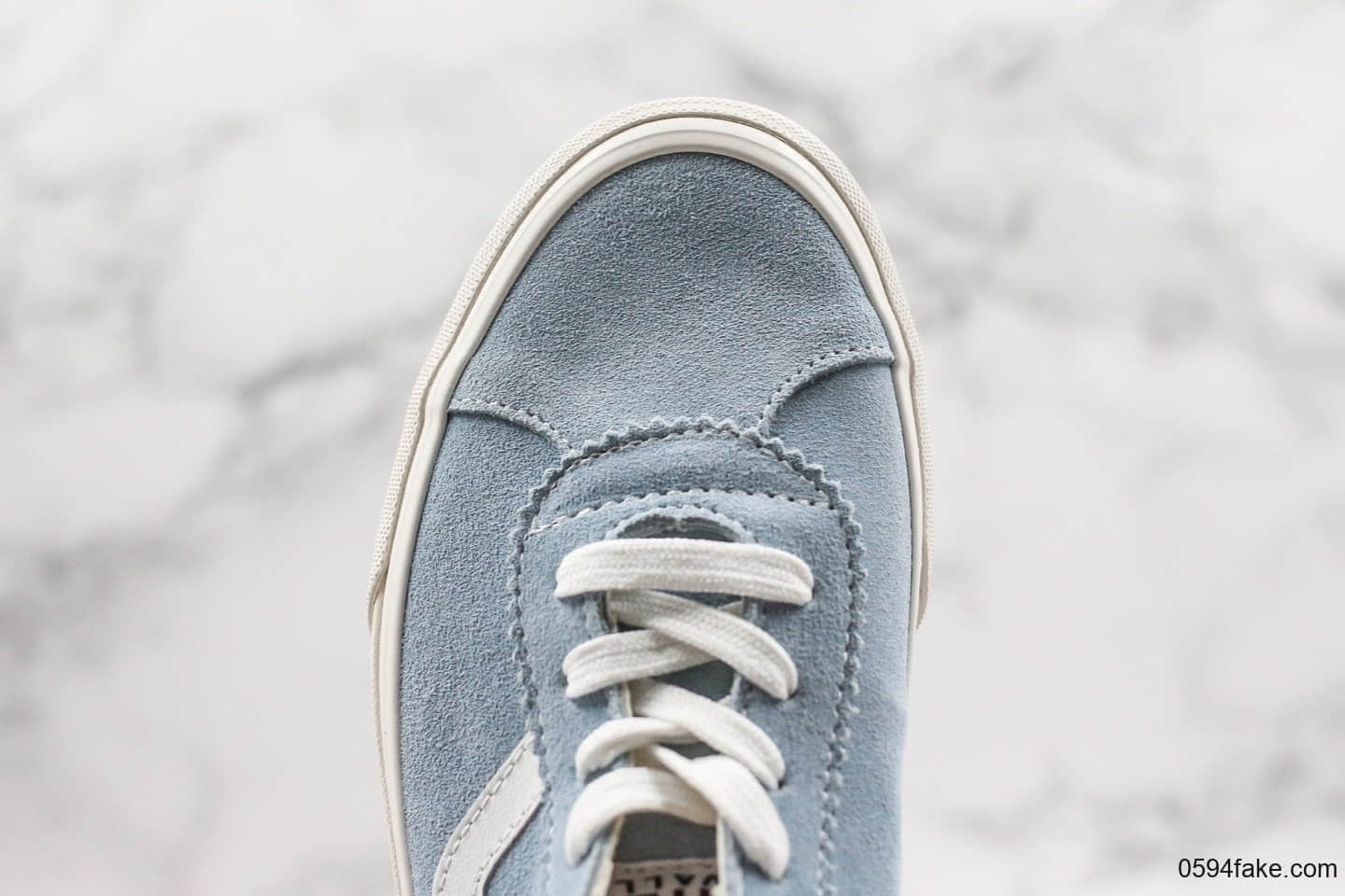 万斯Vans Style 73 DX Anaheim公司级余文乐联名款V字低帮反毛皮浅蓝色原盒原标原厂硫化大底 货号：VN0A4BU6A6O