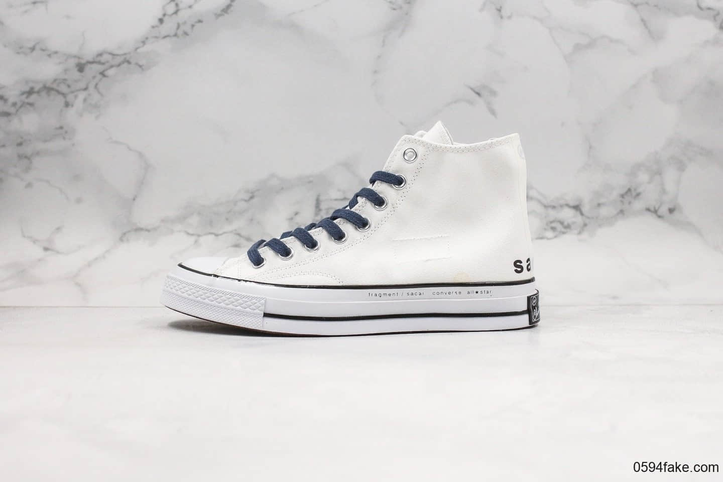 匡威Converse x Sacai x Fragment design公司级版本藤原浩三方联名款高帮白色原楦头原纸板打造