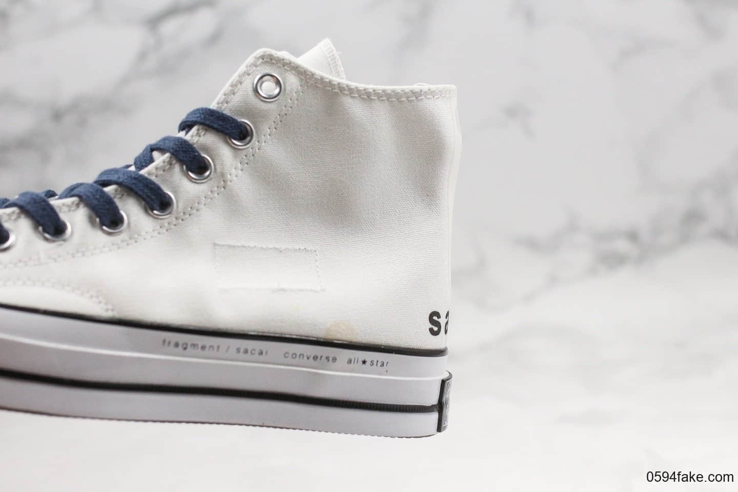 匡威Converse x Sacai x Fragment design公司级版本藤原浩三方联名款高帮白色原楦头原纸板打造