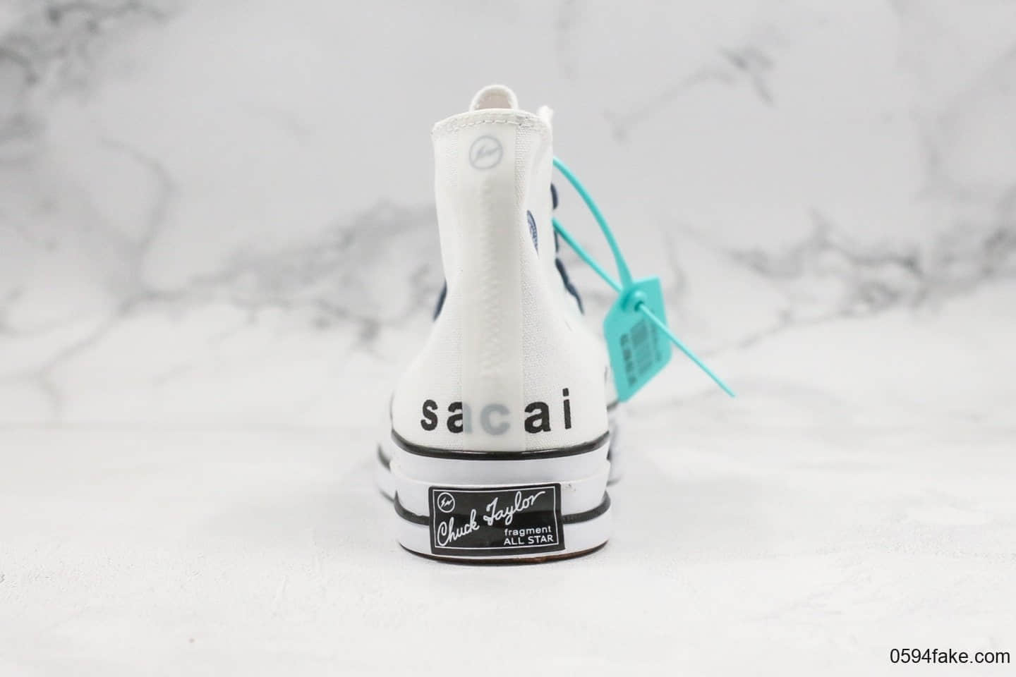 匡威Converse x Sacai x Fragment design公司级版本藤原浩三方联名款高帮白色原楦头原纸板打造