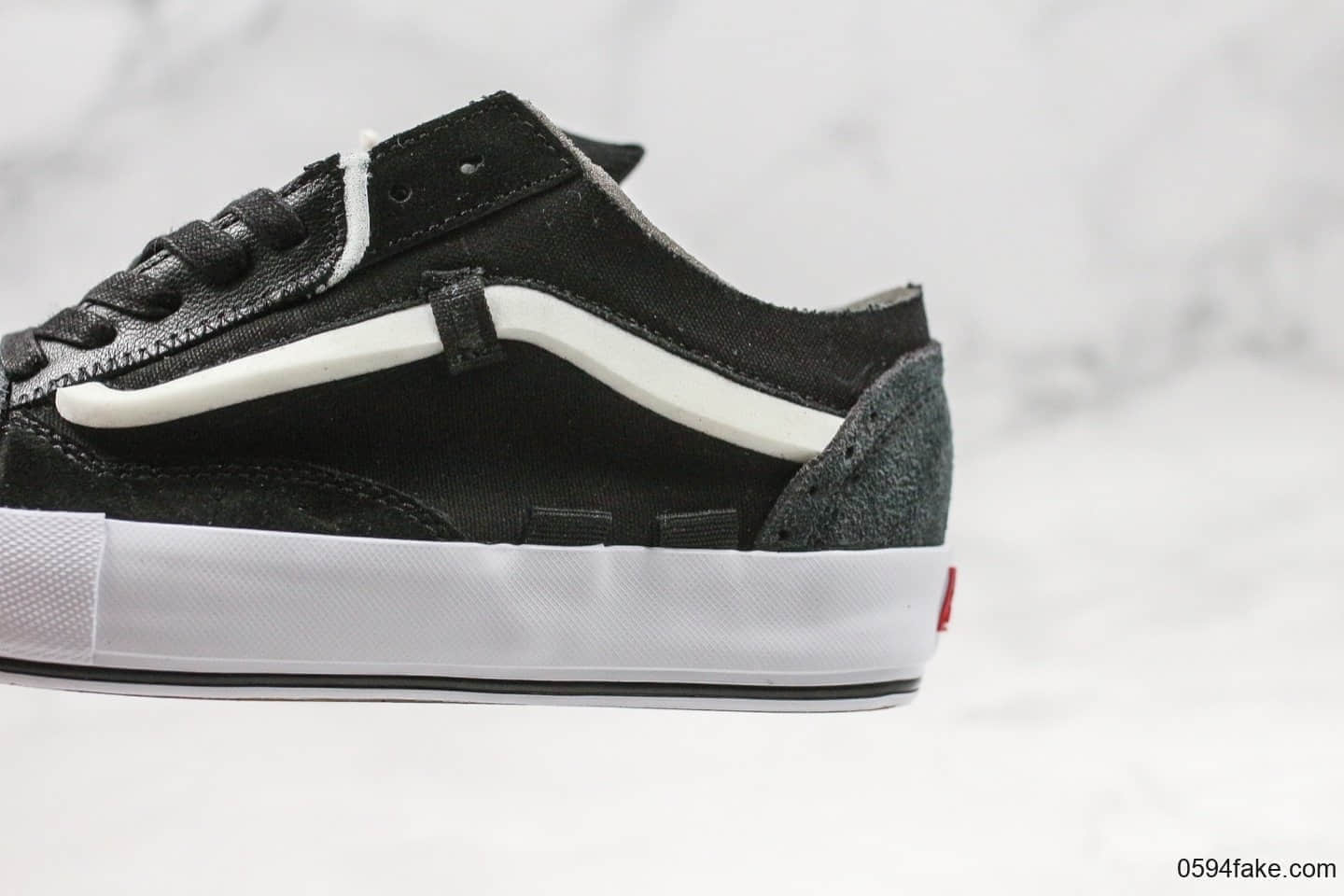 万斯Vans Vault Old Skool Cap LX纯原版本黑灰拼接解构低帮硫化板鞋原厂硫化大底原档案数据开发
