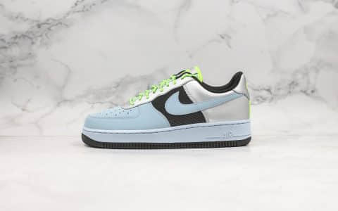 耐克Nike Air Force 1 Low Baby Blue Volt Black Silver纯原版本低帮空军一号雾霾蓝内置Sole气垫原楦头纸板打造 货号：CN0176-400