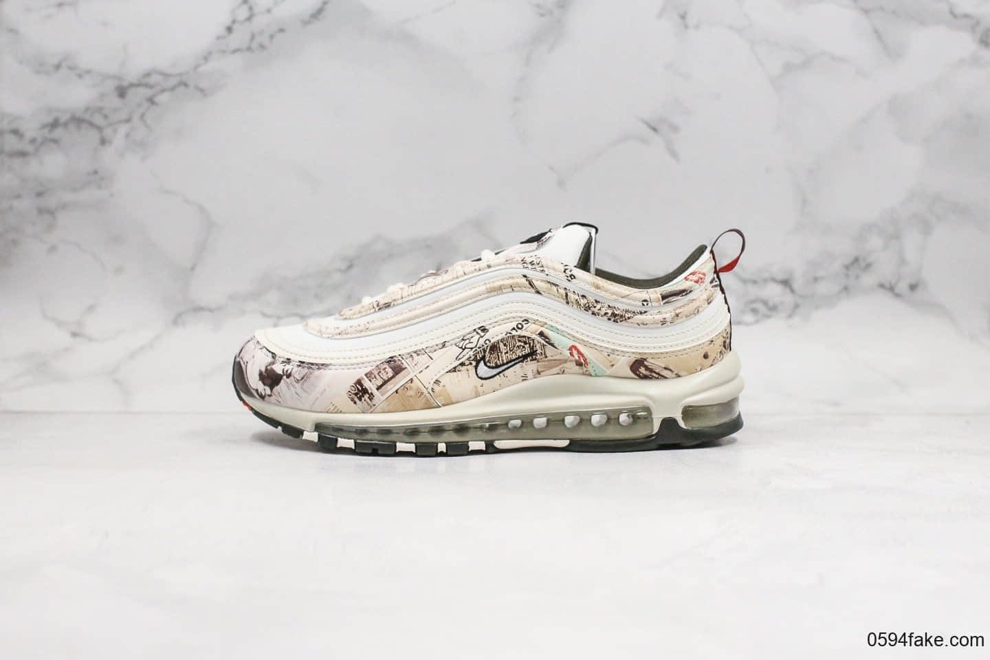 耐克Nike Air Max 97 OG纯原版本报纸主题MAX97气垫鞋内置原厂TPU反光材料原厂气垫原盒原标 货号：921826-108