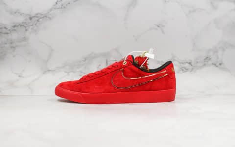 耐克Nike SB Blazer OG QS纯原版本低帮开拓者中国红鼠年贺岁版本顶级头层猪八材质原档案数据开发原盒原标 货号：CJ7049-818