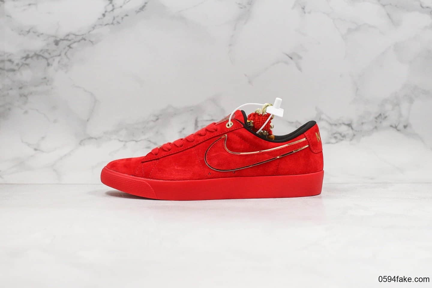 耐克Nike SB Blazer OG QS纯原版本低帮开拓者中国红鼠年贺岁版本顶级头层猪八材质原档案数据开发原盒原标 货号：CJ7049-818