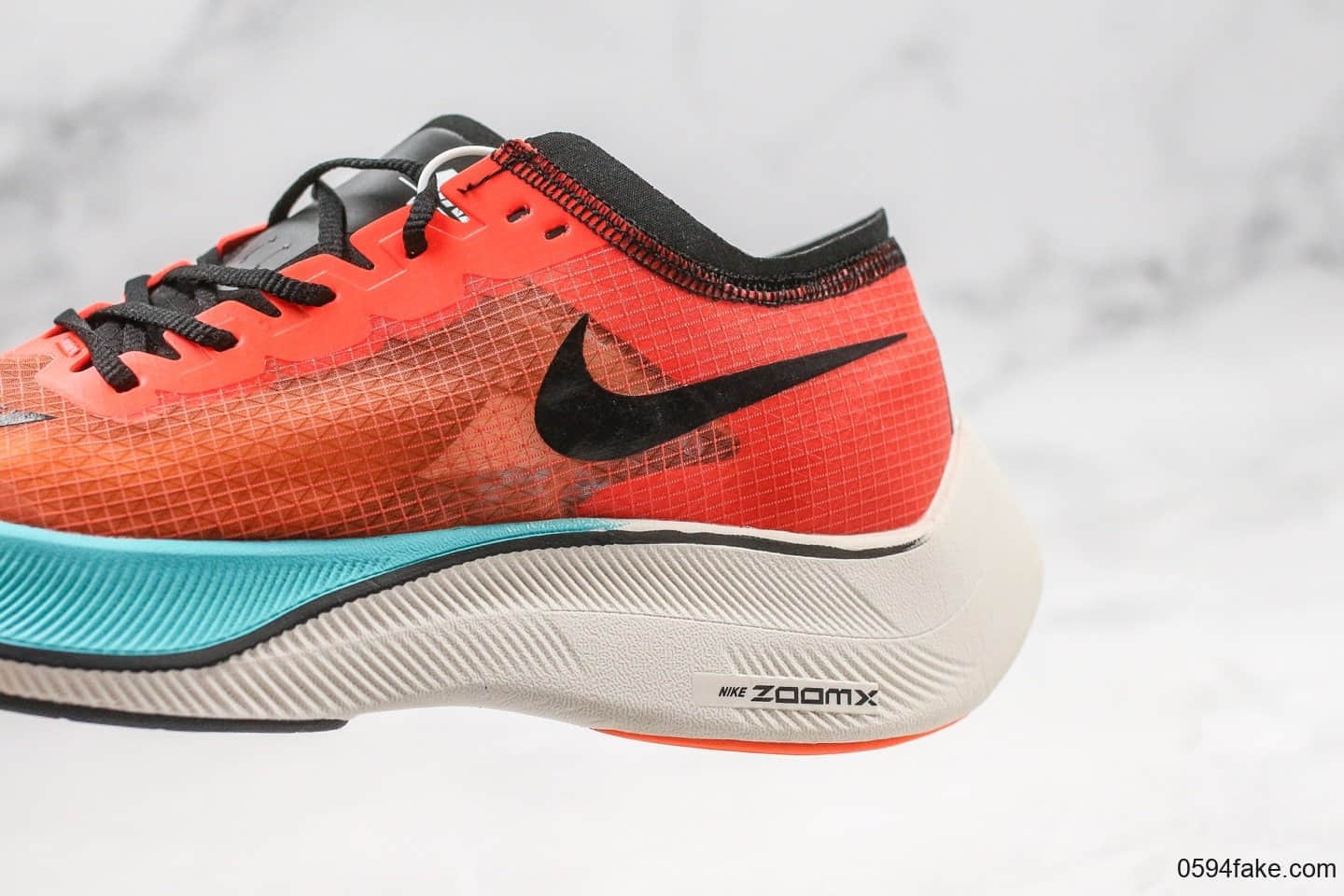 耐克Nike ZoomX Vaporfly NEXT%公司级版本轻质马拉松跑鞋蓝橙色内置Zoomx缓震科技原楦头纸板打造 货号：CD4553-300