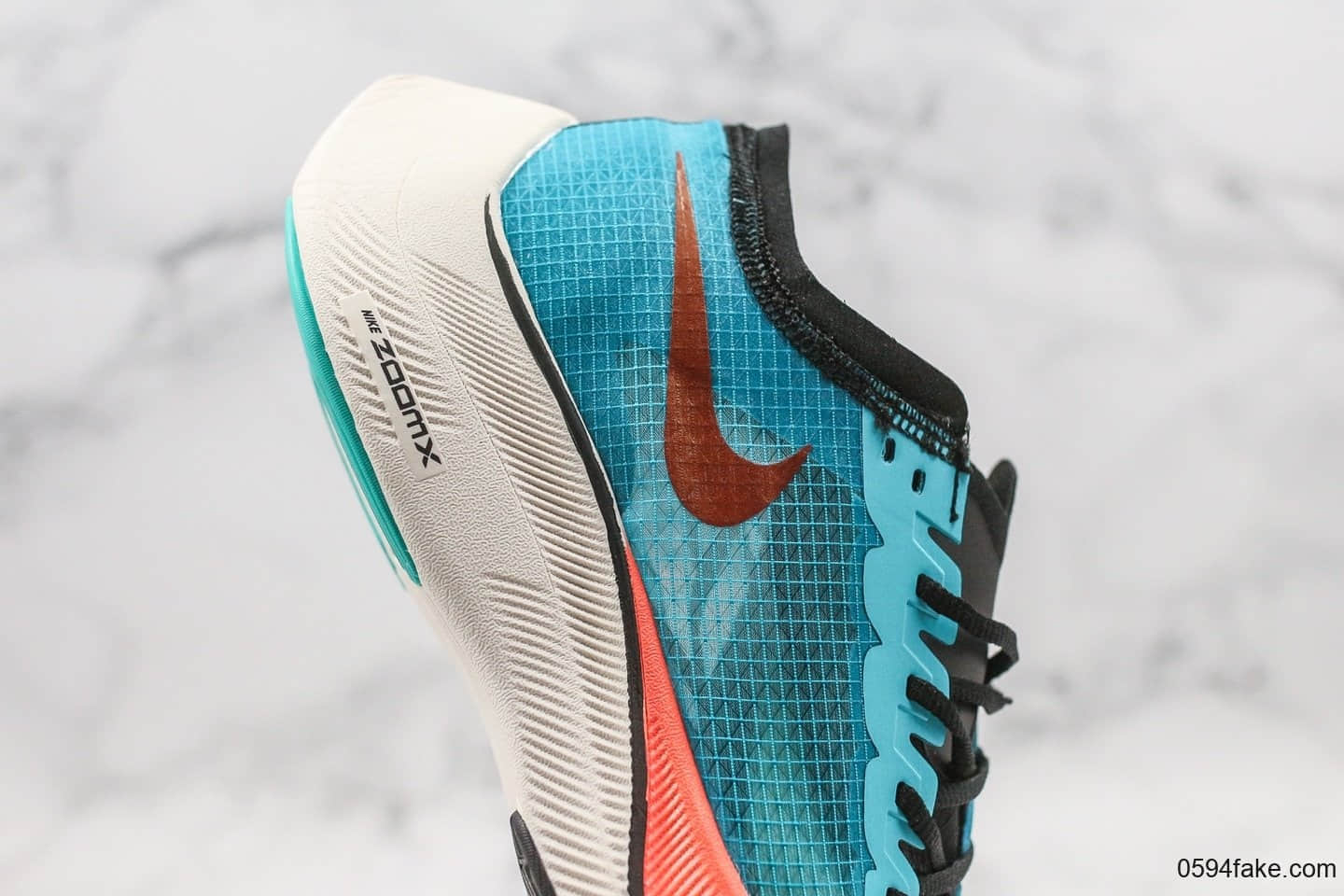 耐克Nike ZoomX Vaporfly NEXT%公司级版本轻质马拉松跑鞋蓝橙色内置Zoomx缓震科技原楦头纸板打造 货号：CD4553-300