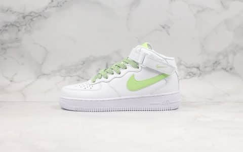 耐克Nike Air Force 1 '07 LV8纯原版本中帮空军一号3D白绿满天星内置全掌Sole气垫鞋面高清洁度 货号：366731-910