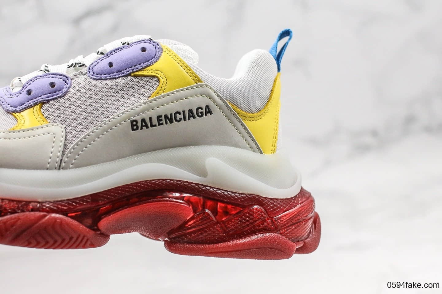 巴黎世家Balenciaga Triple S纯原版本红紫气垫老爹鞋正确TPU软底原档案数据开发原盒原标