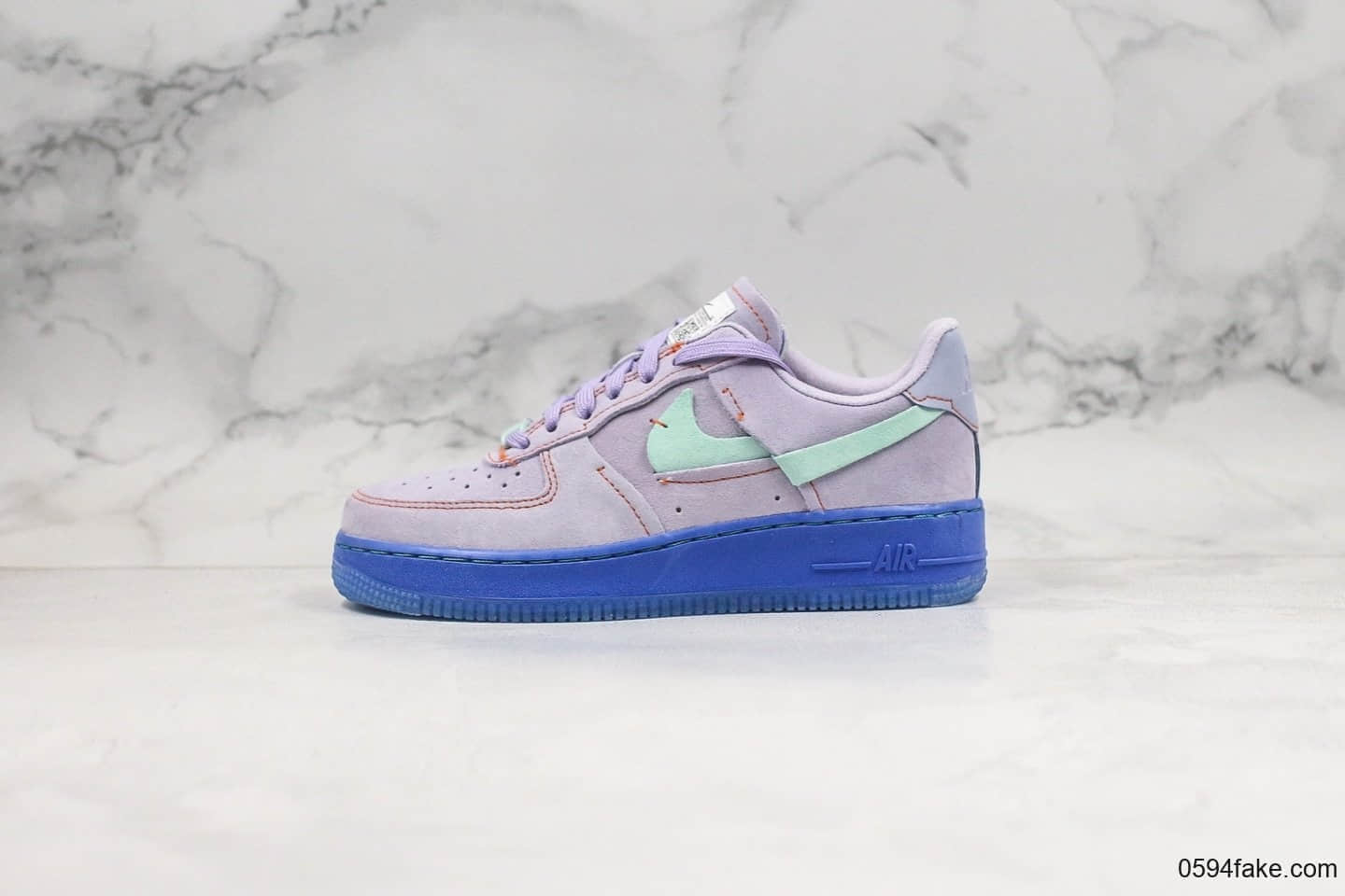 耐克Nike Air Force 1 07 Low纯原版本低帮空军一号麂皮断勾香芋紫配色内置气垫头层皮材质 货号：CT7358-500