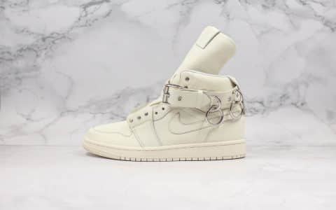 乔丹Air Jordan 1 x Comme Des Garçons Homme Plus纯原版本巴黎联名款米白配色高帮金属扣AJ1独家实拍首发全鞋身进口原厂头层皮料 货号：CN5738-100