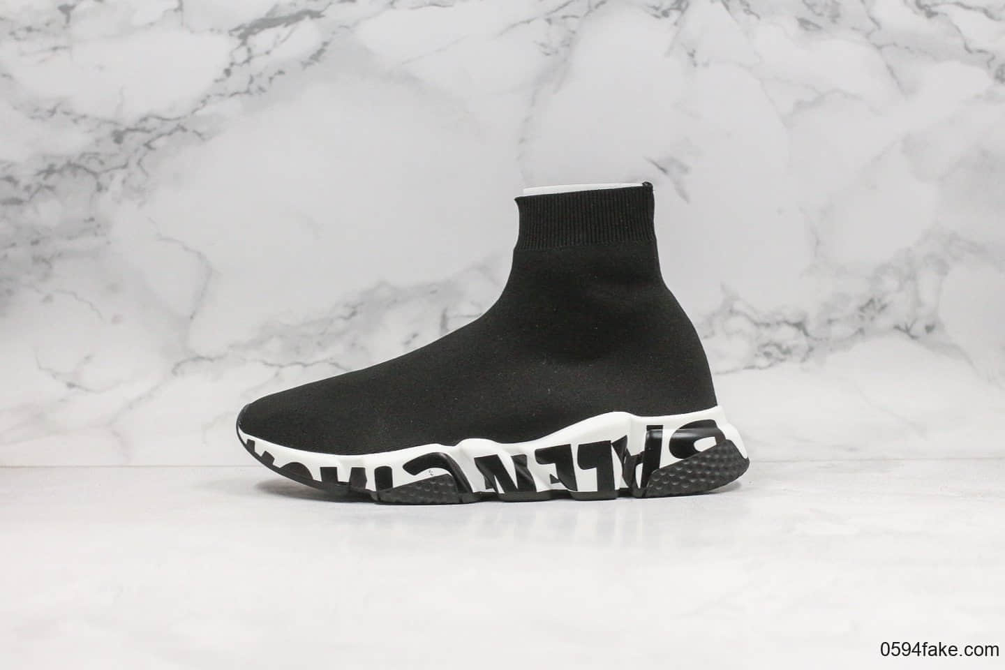 巴黎世家balenciaga Sneaker Tess S.Gomma Maille NOIR纯原版本经典字母袜子鞋黑色原厂TPU组合大底原档案数据开发