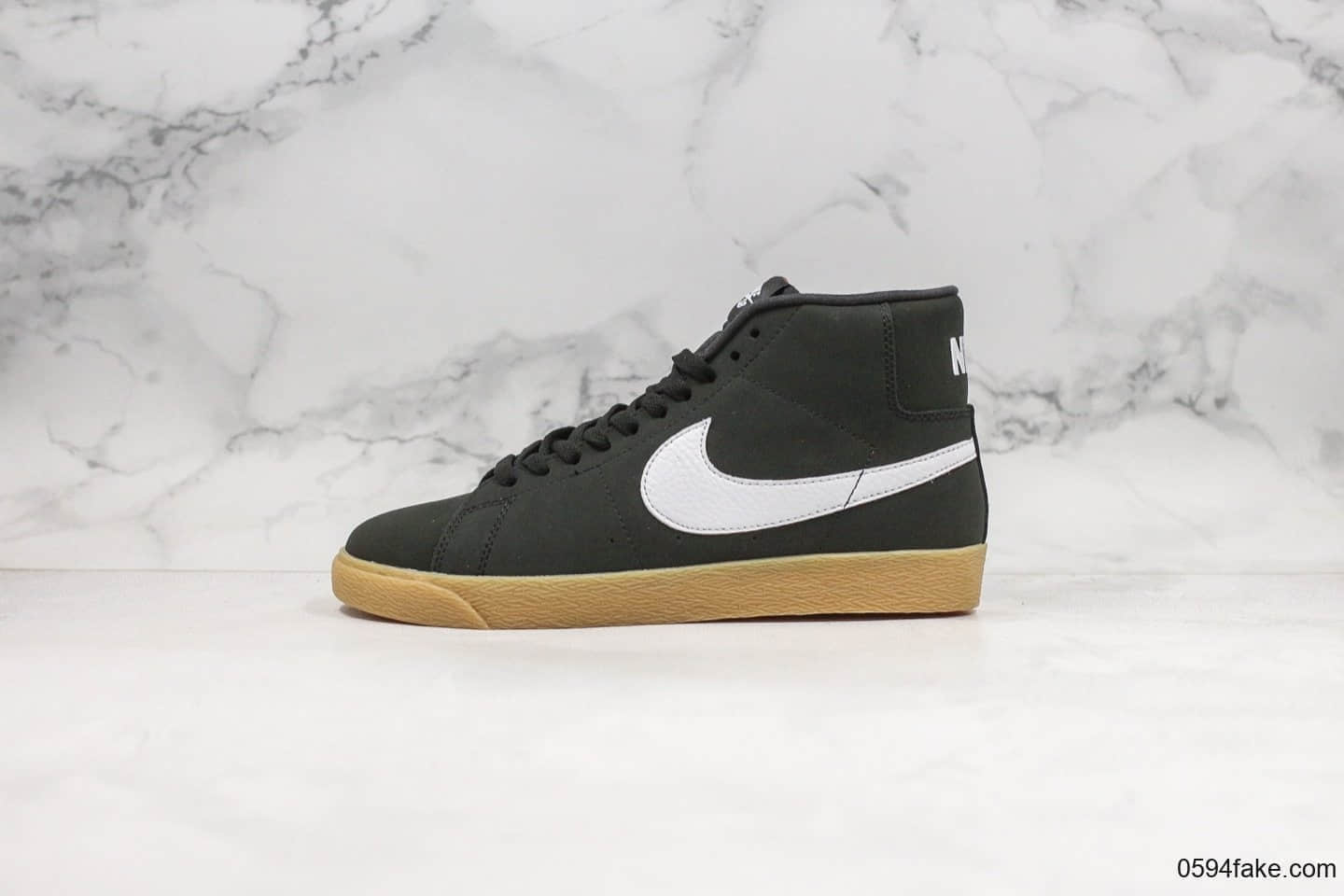 耐克Nike Blazer Mid公司级版本高帮开拓者板鞋黑生胶色青岛QT纯原鞋面原楦头纸板打造原鞋开模一比一制作 货号：CD2569-018