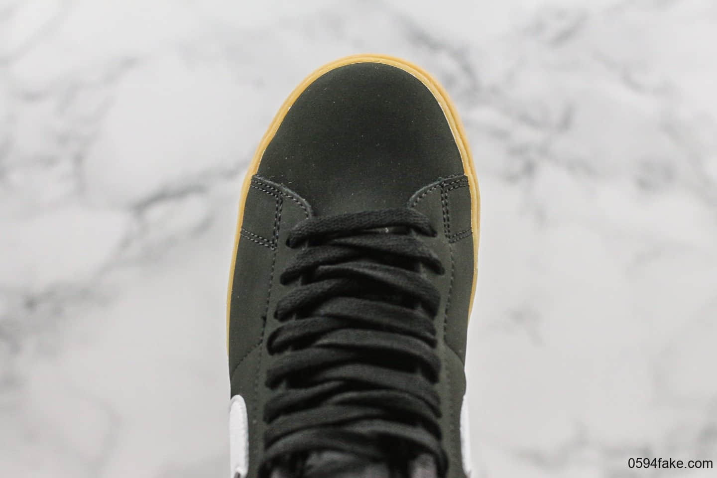 耐克Nike Blazer Mid公司级版本高帮开拓者板鞋黑生胶色青岛QT纯原鞋面原楦头纸板打造原鞋开模一比一制作 货号：CD2569-018