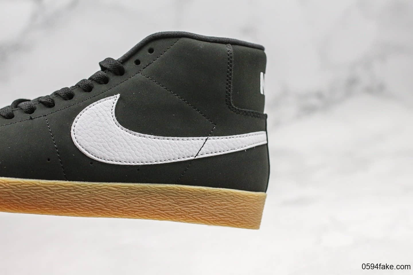 耐克Nike Blazer Mid公司级版本高帮开拓者板鞋黑生胶色青岛QT纯原鞋面原楦头纸板打造原鞋开模一比一制作 货号：CD2569-018