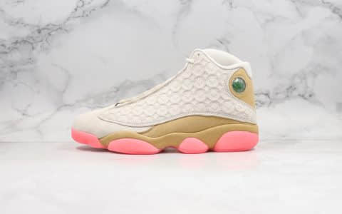 乔丹Air Jordan 13 Retro Cny纯原版本中国年铜钱压纹AJ13白黄粉原厂碳板加持莞产3D全息猫眼原厂贝利皮料 货号：CW4409-100