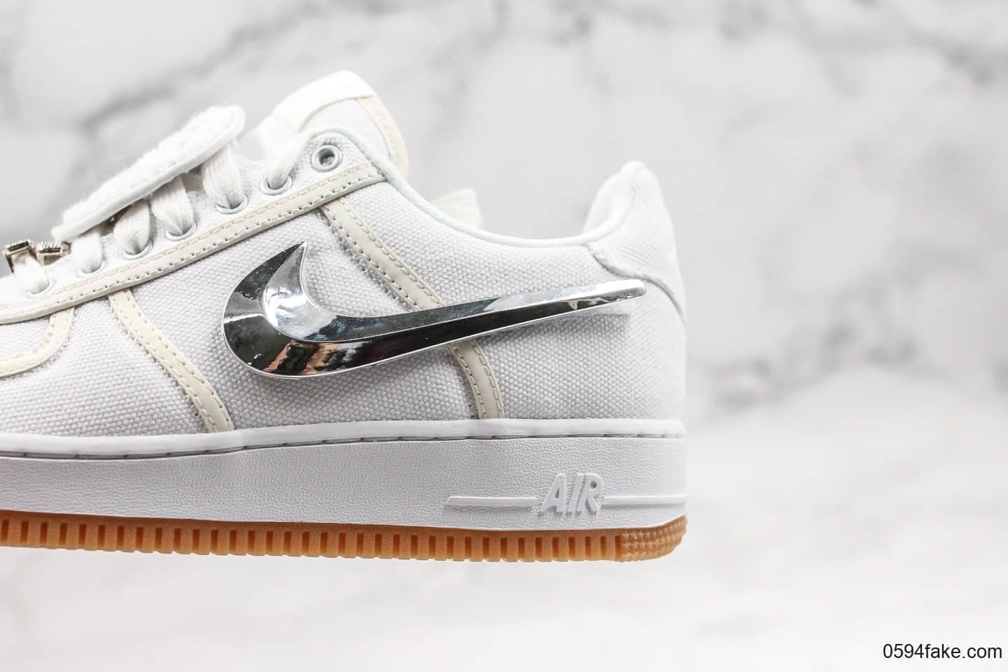 耐克Nike Air Force 1 AF 100 x Travis Scott纯原版本联名款3M全白空军一号魔术勾内置气垫原装配件无任何色差 货号：AQ4211-101