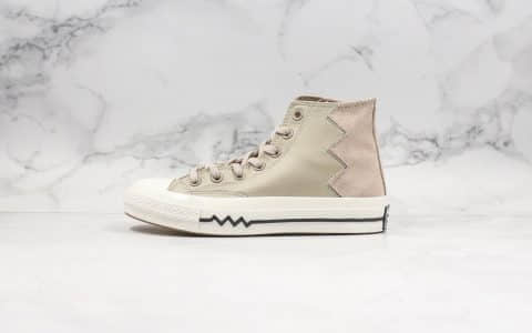 匡威Converse VLGT Leather and Suede Chunk 70s公司级版本小红书爆款岩石灰皮革麂皮拼接原厂硫化大底正确硅蓝中底