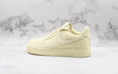 耐克Nike Air Force 1'07 LV8纯原版本低帮空军一号浅黄色帆布鞋内置全掌Sole气垫原盒原标 货号：CJ0691-100