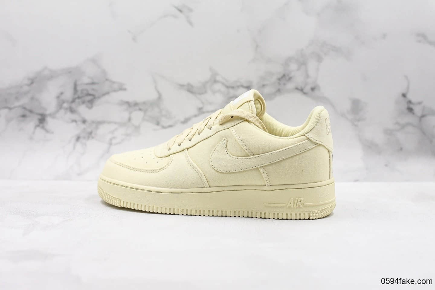 耐克Nike Air Force 1'07 LV8纯原版本低帮空军一号浅黄色帆布鞋内置全掌Sole气垫原盒原标 货号：CJ0691-100