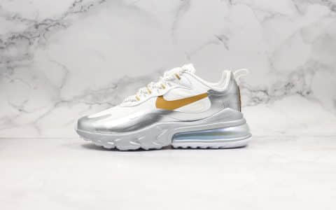 耐克Nike React Air Max 270纯原版本网纱系列机能半掌气垫跑鞋上海限定白银配色原楦头原纸板打造 货号：CQ4597-110