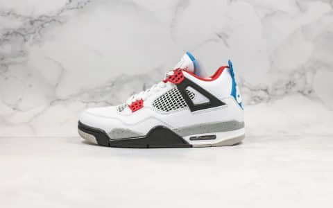 乔丹Air Jordan 4 What The纯原版本AJ4红蓝鸳鸯配色30周年白红蓝水泥原档案数据开发原厂可视气垫 货号：CI1184-146