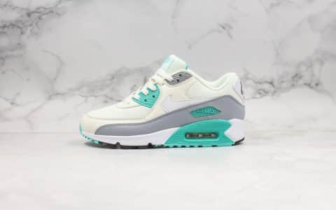 耐克Nike Air Max 90 Essential纯原版本复古气垫跑鞋max90白灰绿色内置可视气垫原盒原标 货号：325213-140