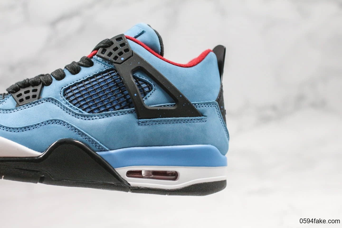 乔丹Air Jordan 4 x Travis Scott纯原版本联名款AJ4蓝色内置可视气垫原档案数据开发区别市面通货版本 货号：308497-406