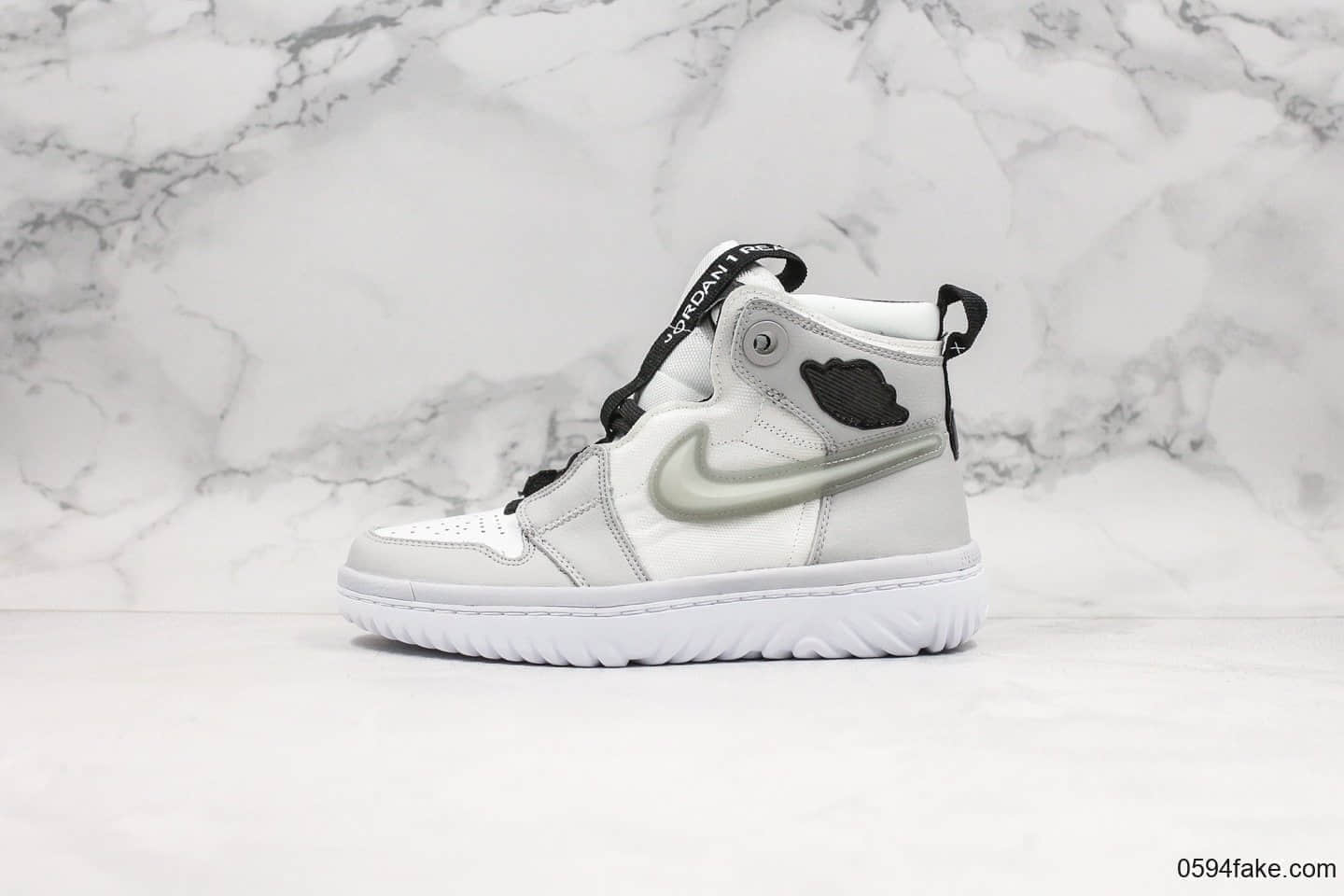 乔丹Air Jordan 1 High React纯原版本瑞亚机能风格AJ1灰色原档案数据开发真瑞亚缓震大底 货号：AR5321-100