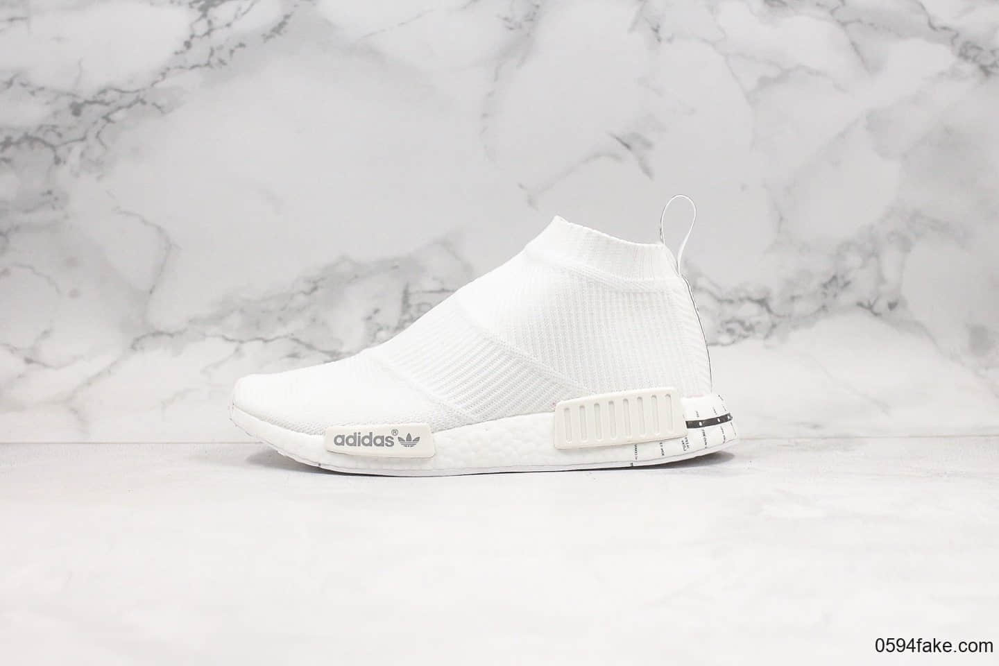 阿迪达斯Adidas NMD CS1 PK White Black纯原版本弹力NMD针织袜子鞋纯白配色内置Boost缓震大底原楦头纸板打造 货号：BD7732