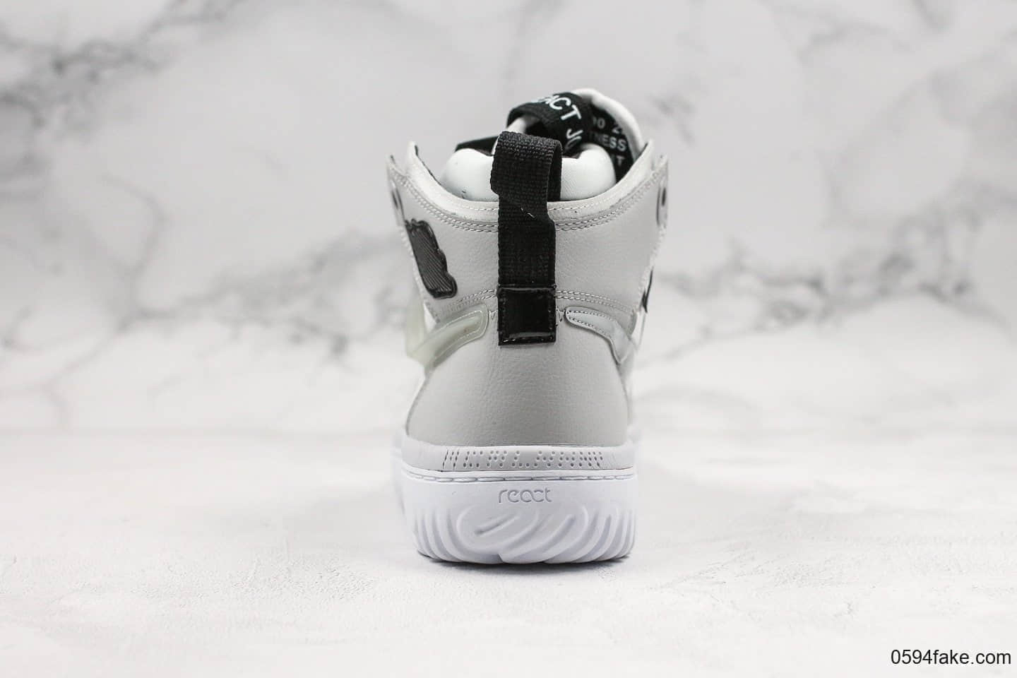 乔丹Air Jordan 1 High React纯原版本瑞亚机能风格AJ1灰色原档案数据开发真瑞亚缓震大底 货号：AR5321-100