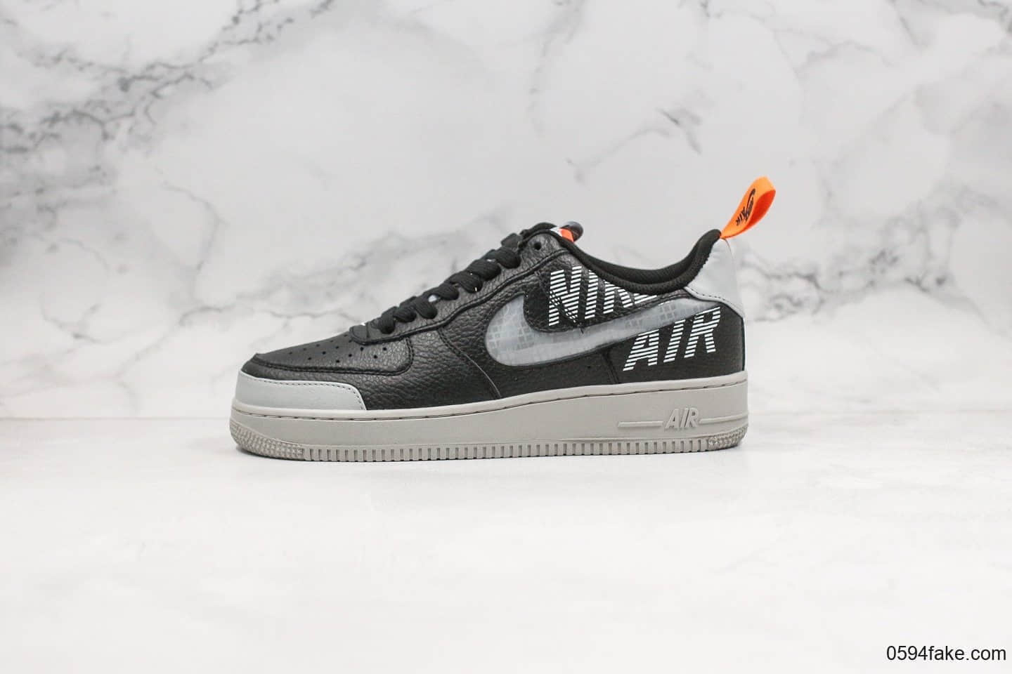 耐克Nike Air Force 1 High 07 LV8公司级版本低帮空军一号黑灰字母蛇纹内置全掌Sole气垫原盒原标 货号：BQ5484-001