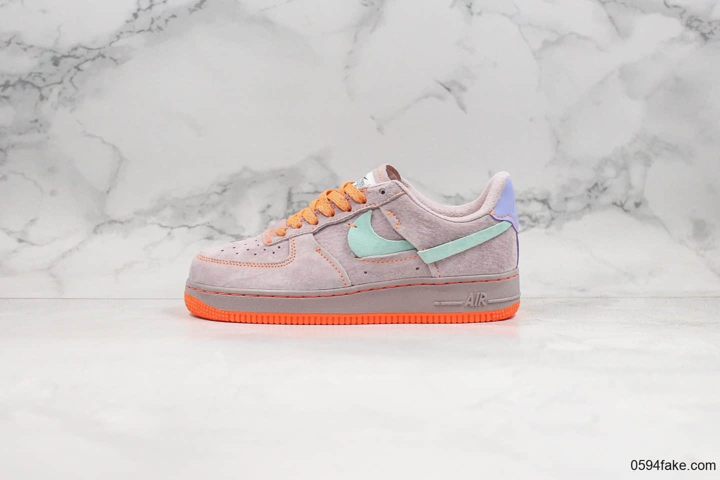 耐克Nike Air Force 1 07 Low纯原版本低帮空军一号断勾香芋紫橘配色内置全掌气垫原盒原标正确翻毛皮 货号：CT7358-600
